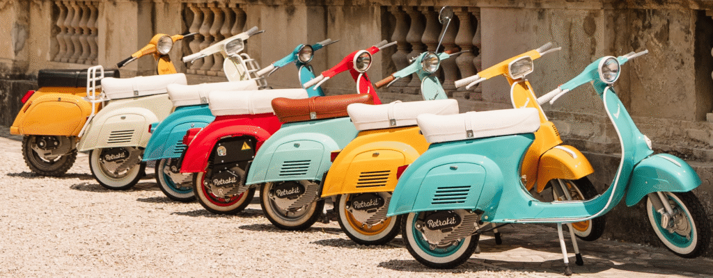 Vespe vintage con motore elettrico